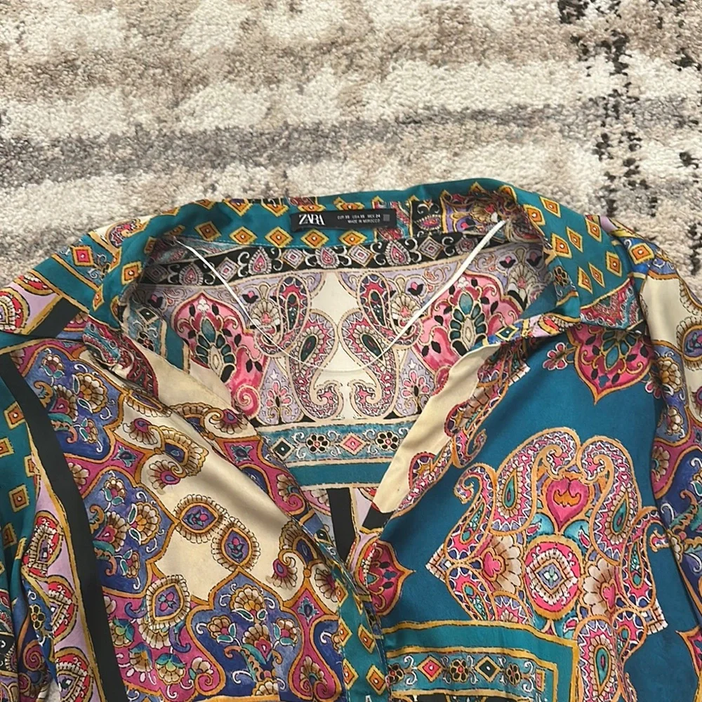 Zara Multicolor Long Sleeve Dress - Picture 3 of 4